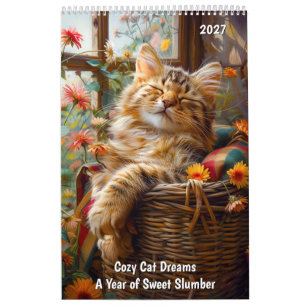 Calendário Sonhos de Gato Aconchegante – Um Ano de Sono Doce