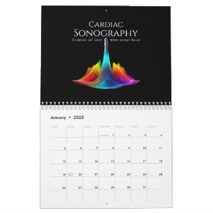 Calendário Sonografia Cardíaca - Ondas de Ultrassom Coloridas