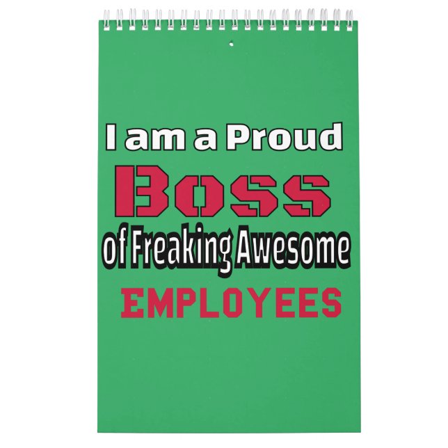 Calendário Sou um Chefe Orgulhoso de Empregados Admiráveis (Capa)