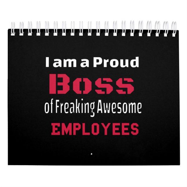 Calendário Sou um Chefe Orgulhoso de Empregados Admiráveis (Capa)