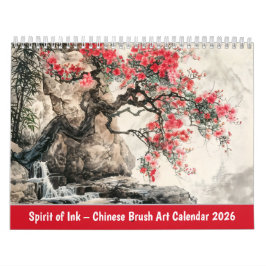 Calendário Spirit of Ink – Chinese Brush Art Calendar 2026
