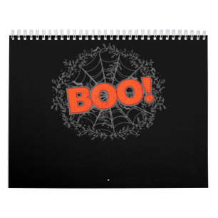 Calendário Spooky Halloween Spider Web Boo Idea