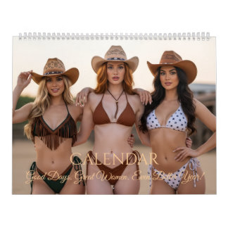 Calendário Stylish Women in Cowboy Hats & Western Scenes
