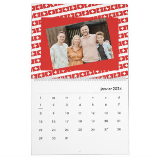 Calendário Suíça   Adicione sua foto com o sinalizador suíço