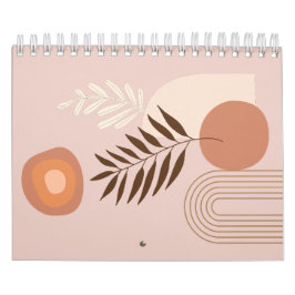 Calendário Sun Leaf Boho de Planta Multicolorido