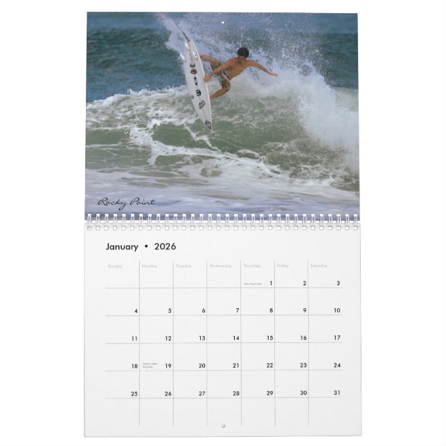 Calendário Surf Havaí, por Brad Scott (Jan 2026)