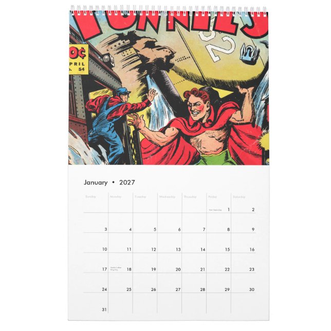 Calendário surpreendente dos heróis 2011 da época (Jan 2027)