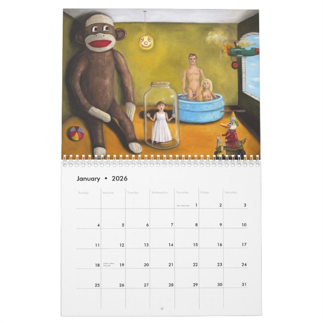 Calendário Surrealismo com pessoas 2013 (Jan 2026)