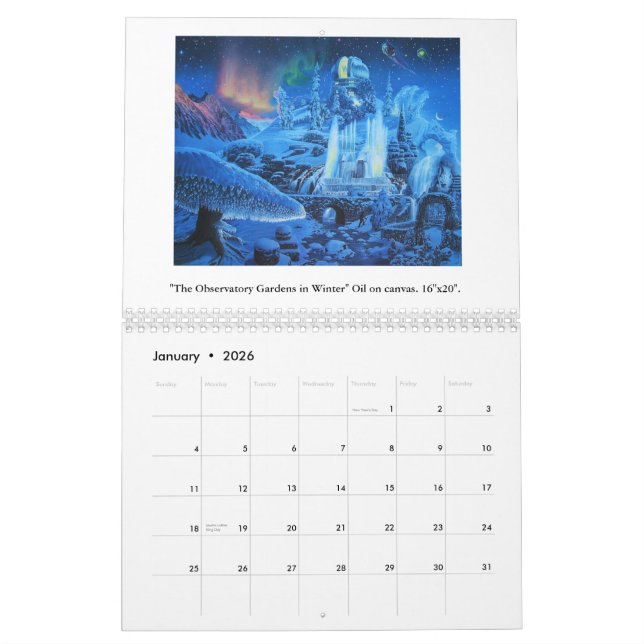 Calendário Surrealismo de James McCarthy- e a paisagem 2015 (Jan 2026)