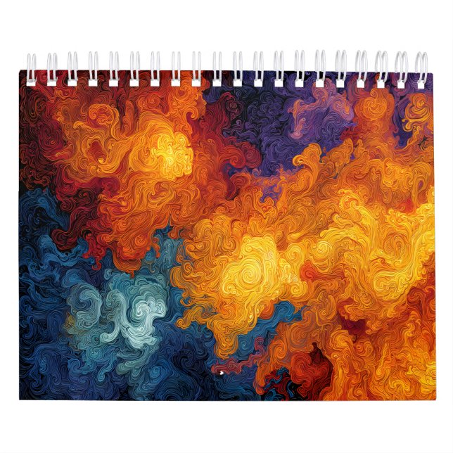 Calendário Swirling Elemental Nebula Abstract (Capa)