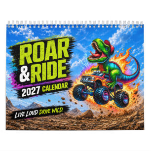 Calendário T-Rex Dinossauro & Caminhão Monstro 202