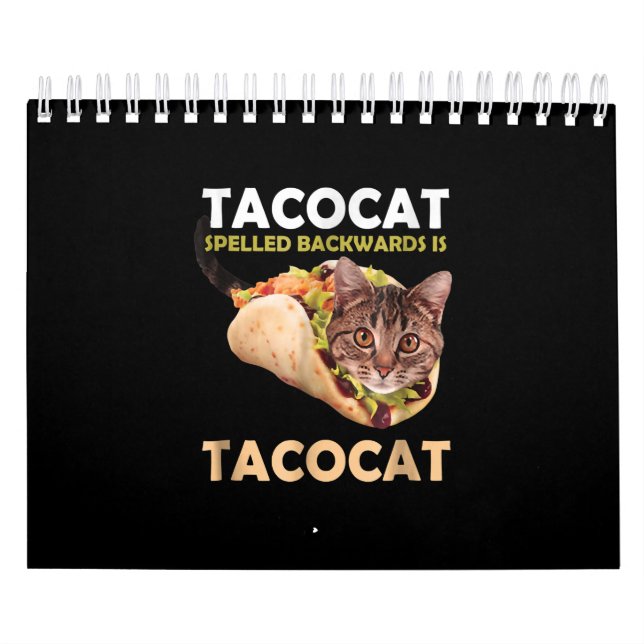 Calendário Tacocat Taco, Engraçado, Gato Ortografado Para Trá (Capa)
