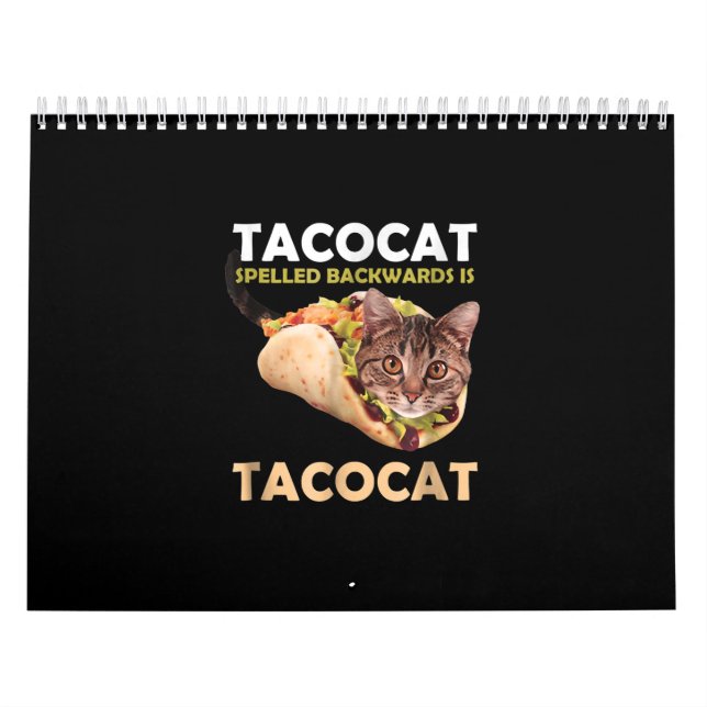Calendário Tacocat Taco, Engraçado, Gato Ortografado Para Trá (Capa)