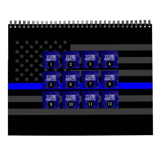 Calendário Tão fácil quanto 1 a 12 sua própria foto de linha  (Verso)