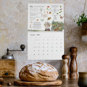 Calendário Tarefas Mensais de Homesteading Ilustradas