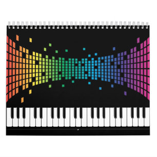 Calendário Teclado instrumental para piano de música multicol