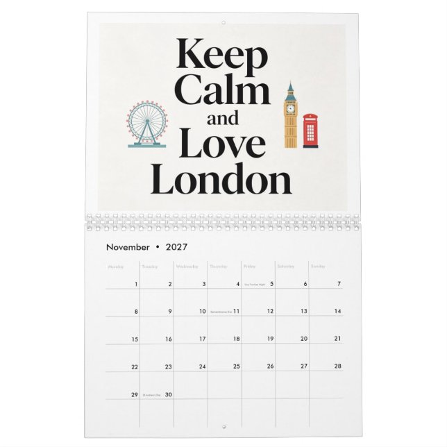 calendário temático de Londres 2027 (Nov 2027)