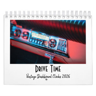 Calendário Tempo da Unidade: Vintage Dashboard Clocks Calendá