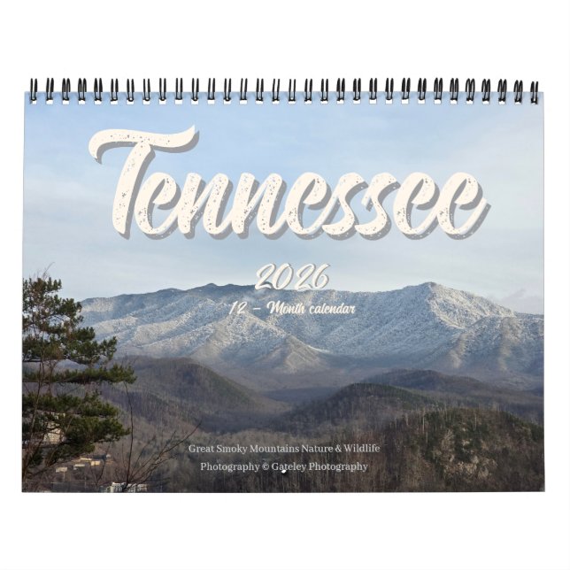 Calendário Tennessee Wildlife 2026 - 12 month calendar (Capa)