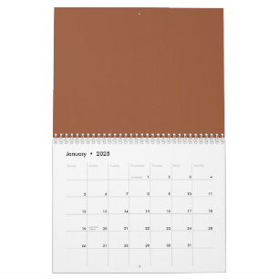 Calendário Terracotta - Cor Sólida Laranja Queimada