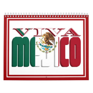 Calendário Texto de Sinalizador do VIVA MEJICO Mexicano