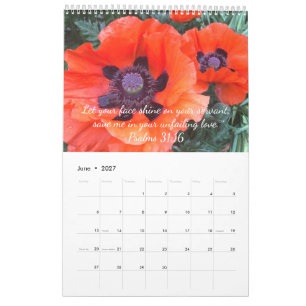 Calendário Texto e Fotos Personalizados da Escritura da Bíbli