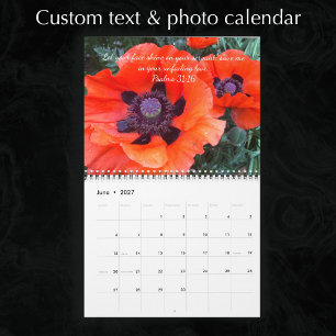 Calendário Texto Personalizado & Fotos Inspiração Bíblia Escr