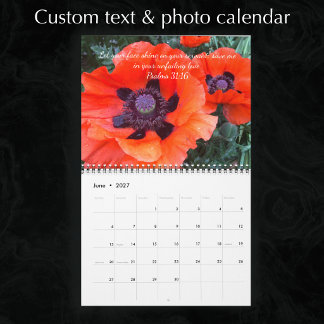 Calendário Texto Personalizado & Fotos Inspiração Bíblia Escr