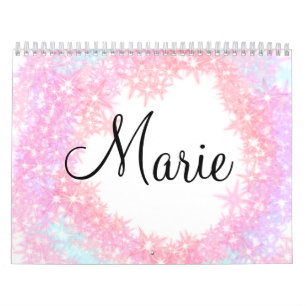 Calendário texto simples minimalista rosa claro adicione seu