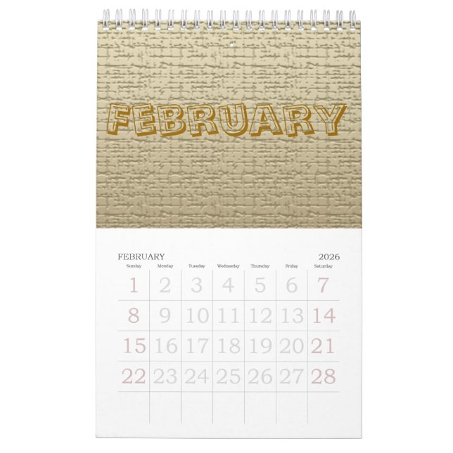 Calendário - Texturas (Fev 2026)