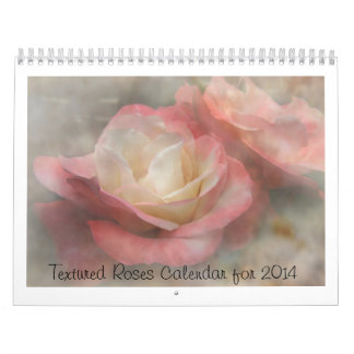 Calendário Textured dos rosas para 2014