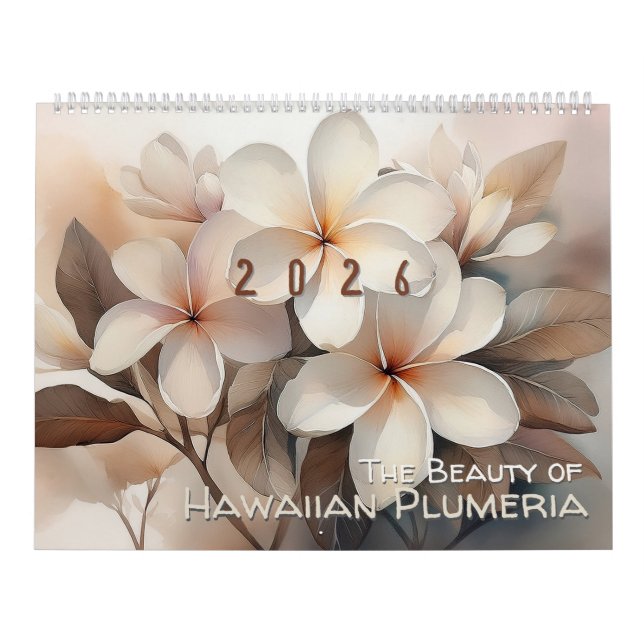 Calendário The Beauty of Hawaiian Plumeria Large Calendar (Capa)