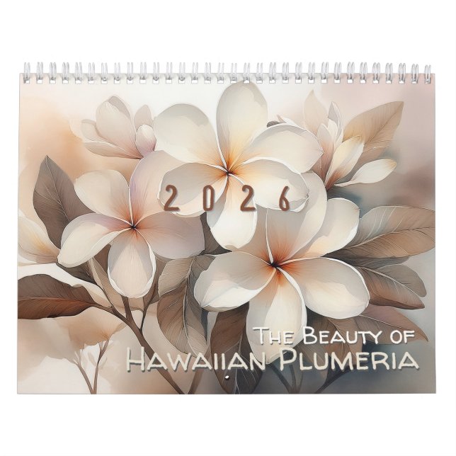 Calendário The Beauty of Hawaiian Plumeria Medium Calendar (Capa)