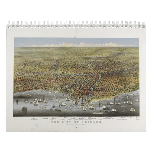 Calendário The City of Chicago Illinois de 1874 (Capa)