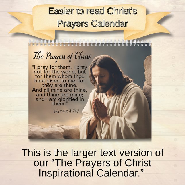 Calendário The Prayers of Christ - Larger Print Edition (Larger text version of The Prayers of Christ calendar)