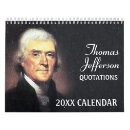 Calendário Thomas Jefferson cita fotos presidenciais