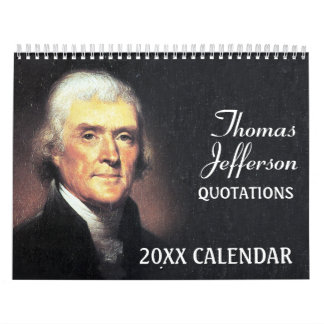 Calendário Thomas Jefferson cita fotos presidenciais