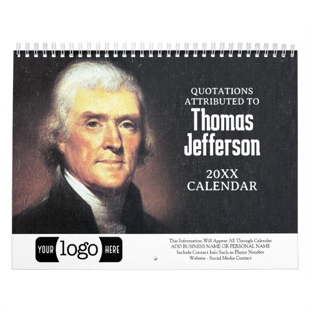 Calendário Thomas Jefferson cita o Promocional de Logotipo Co (Capa)