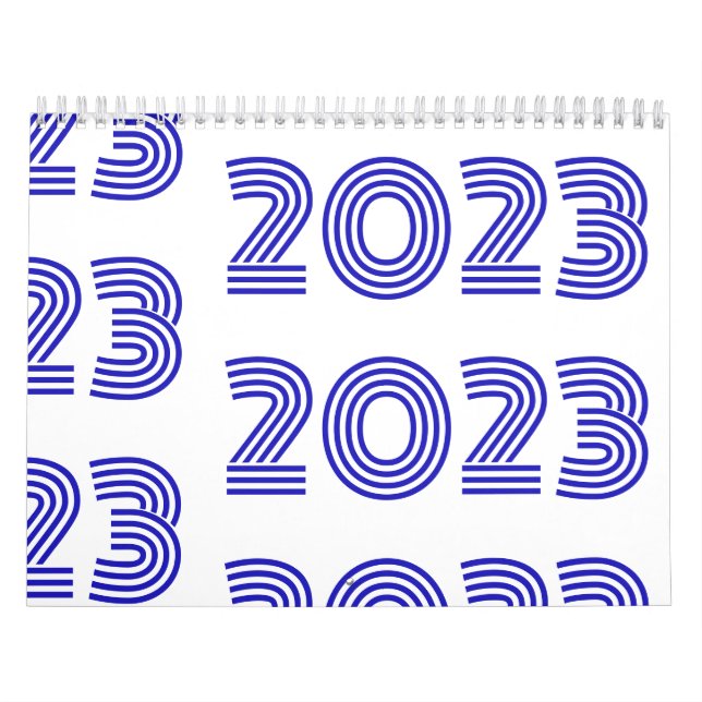 Calendário Tipografia Moderna - Branco Azul (Capa)