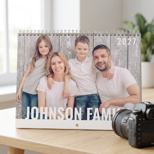 Calendário Tipografia Moderna e Simples Fotos Personalizadas