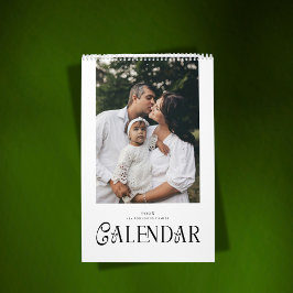 Calendário Tipografia Moderna Minimalista Personalizada para
