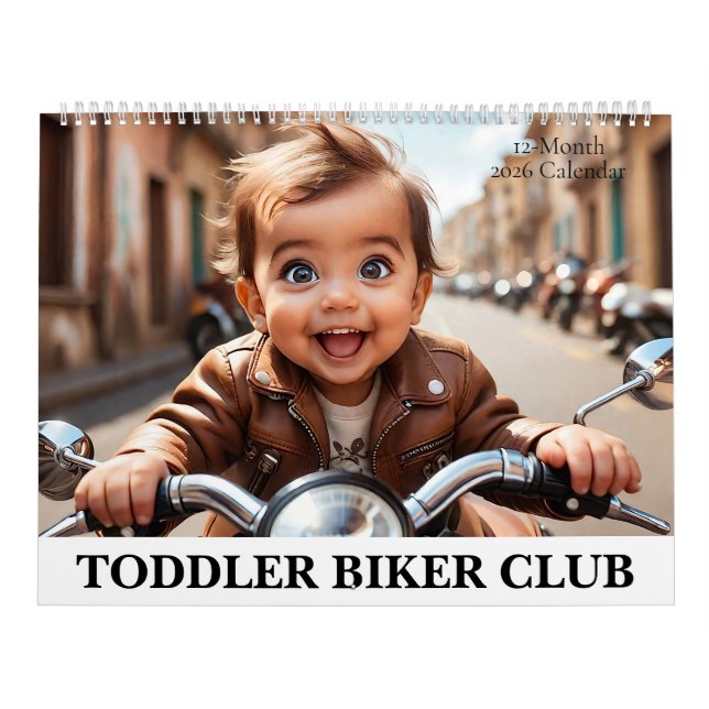 Calendário Toddler Biker Club Motorcycle Adventure 2026 (Capa)