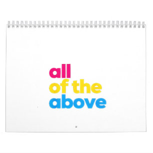 Calendário Todos os meses do Orgulho LGBT Pansexual acima