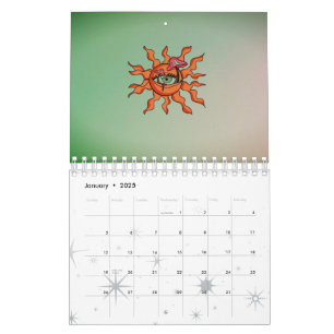 Calendário Todos os Raios de Cogumelo Vendo Sol