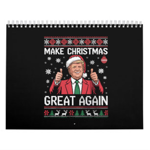 Calendário Torne o Natal Grande Novamente Trump Pijamas Feio 