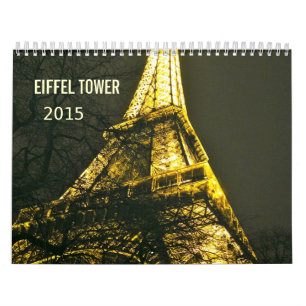 Calendário Torre Eiffel romântica Paris 2015