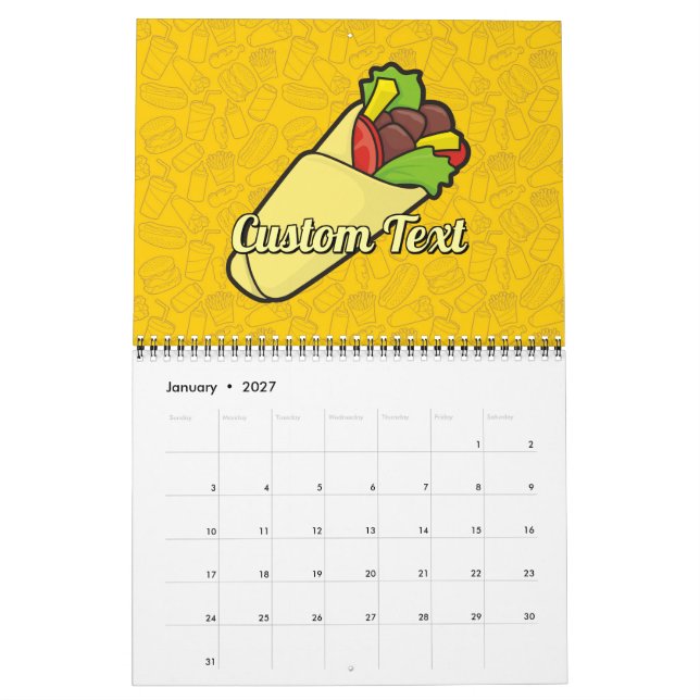Calendário Tortilla Sandwich Wrap (Jan 2027)