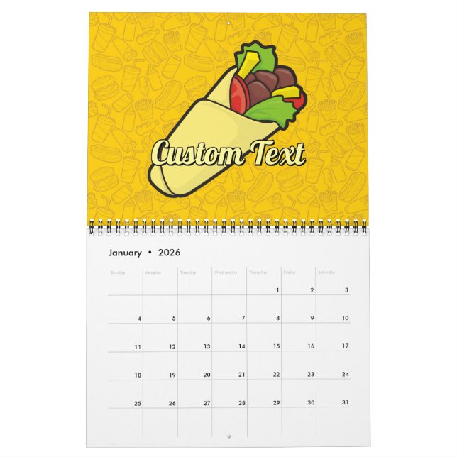 Calendário Tortilla Sandwich Wrap (Jan 2026)