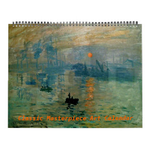 Calendário Trabalho de arte clássico de arte