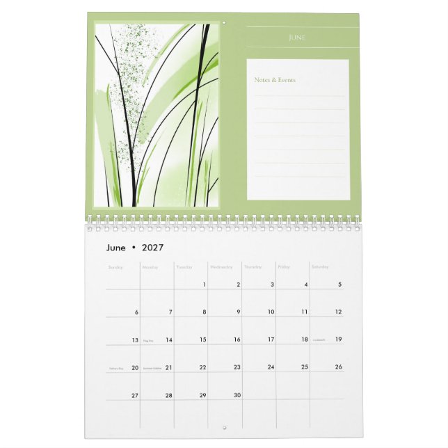 Calendário Trabalho de arte de Planejamento de Notas de Arte  (Jun 2027)